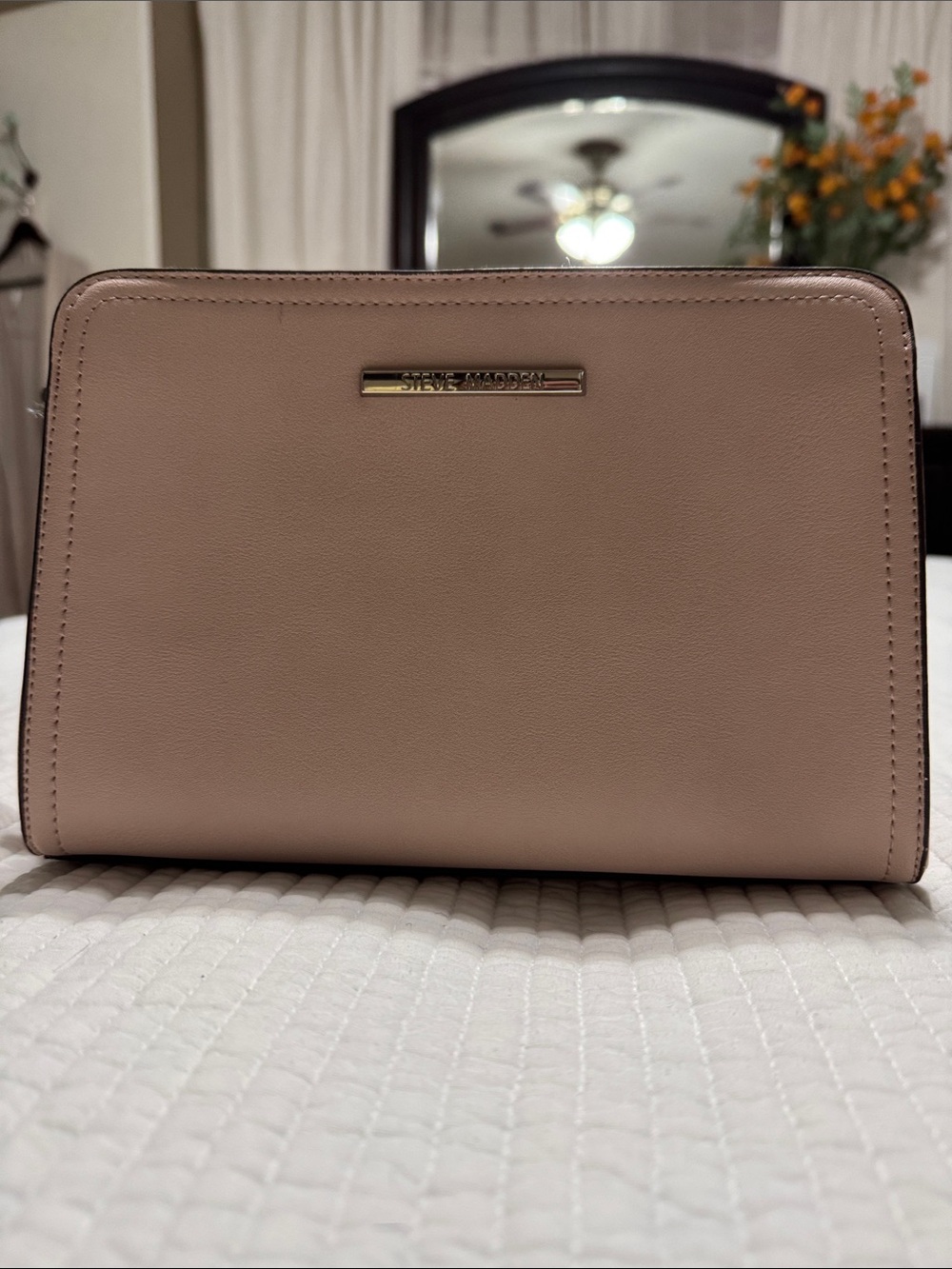 Steve Madden Blush Pink Leather Wristlet Clutch